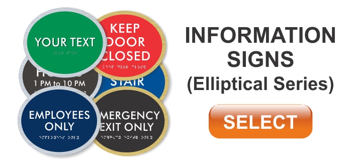 elliptical series ADA information signs
